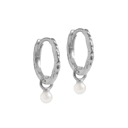 ENAMEL Copenhagen Örhängen Hoops, Belle Pearl Dam Silver ONESIZE