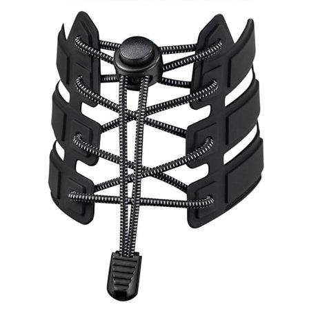 Bindningsfri elastiske snørebånd 110 cm 1 par Black