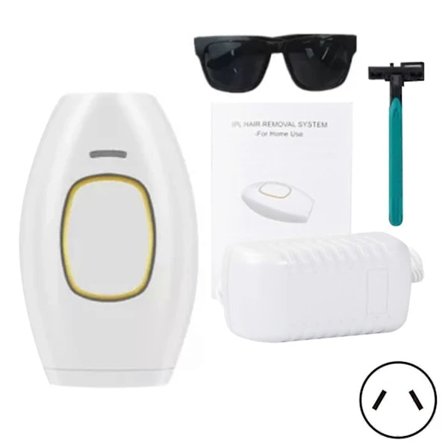 Smärtfri Laser Hårfjerningsenhed, Multifunktionel Sikker Epilator, 5 Tilstande Hårfjerningsenhed, til Kropsbrug Hvid AU Stik