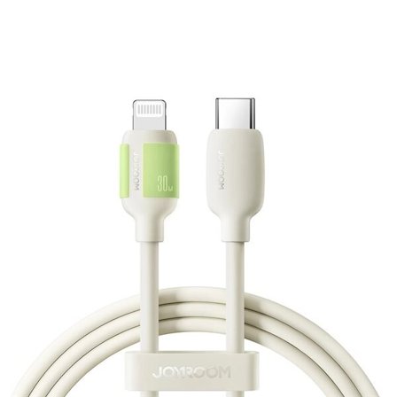 Joyroom S-A53 30W USB-C - Lightning-kabel med fluorescerende spids 2m - Beige