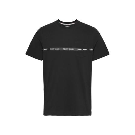 Shirts Tommy Hilfiger Tjm Branded Tape Tee Svarta 184 - 188 Cm/xl