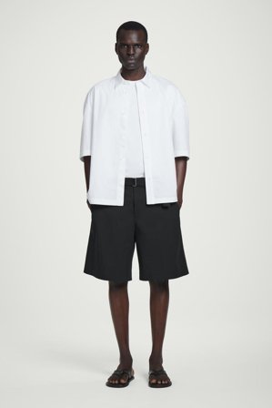 COS Men's Belted Tailored Shorts in Black