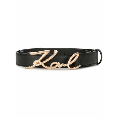 Karl Lagerfeld, K/Signature Belt Zwart, Dames, Maat:M