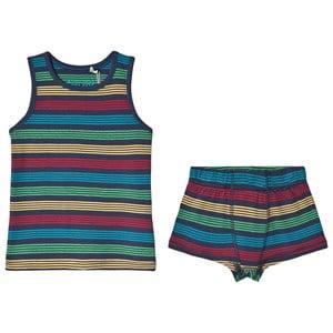 Kids - Frugi Tobermory Rainbow Stripe Underwear Set 8-9 years - Underwear - 8-9 years - Navy