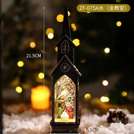 jul LED lys simulering kirke hus lysende hytte god jul pynt