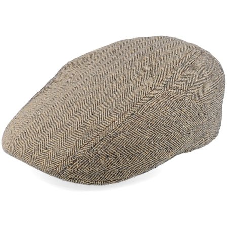 Stetson - Beige flatcap Cap - Ivy Silk/Cotton Tan Flat Cap @ Hatstore