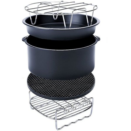 Fritös Air Fryer Tillbehör Passar alla Airfryer 6/7/8 tum 5 delar set(storlek: 6 tum 5 st set )