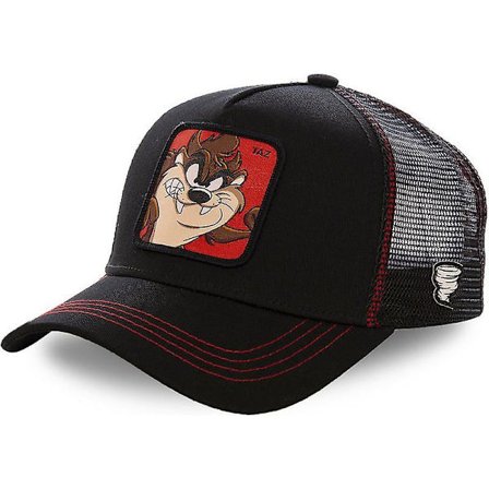 Cartoon kanin anka baseball keps anime sommar mesh keps amerikansk trucker hatt solskydd TAZ Svart
