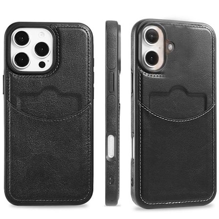 iPhone 16 - Elegant Leman skydd med kortfack