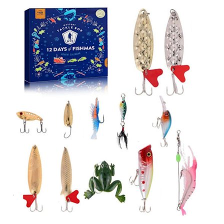 Kalastuskalenteri - Keskikokoiset Uistimet, Uistimet Kalastukseen, Uistimien Sarja Adventissa Blind Box Hullu Lahja Kalastajille (12kpl)