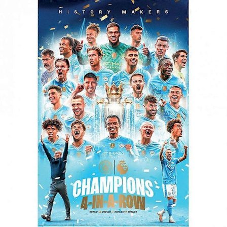 Manchester City FC Premier League Mesterplakat