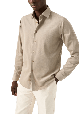 Eton Manchesterskjorta Casual Fit Skjortor Herr Beige M
