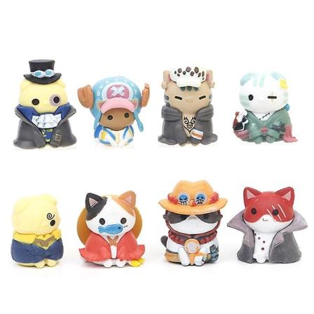 One Piece Kattmodell Handgjord Cosplay Bilprydnader Twisted Egg Blind Box Doll -ES Flerfärgad 8 st