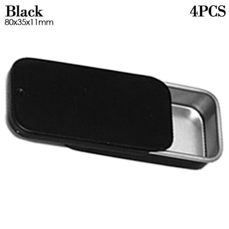4st Aluminium Plåtburk Kosmetikbehållare SVART 80X35X11MM