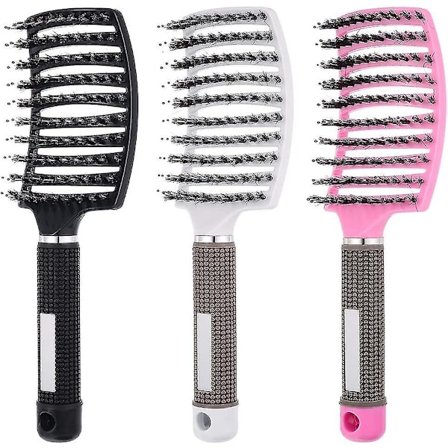 3-pak hårbørste, ventileret, buet børste, der reder håret ud, stylingbørste