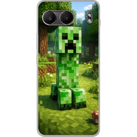 Kompatibelt Mobilskal till OnePlus OnePlus Nord 4 Block-baserad Creeper-figur i en grön pixell värld, ikonisk spelillustration för barnrum, gamers