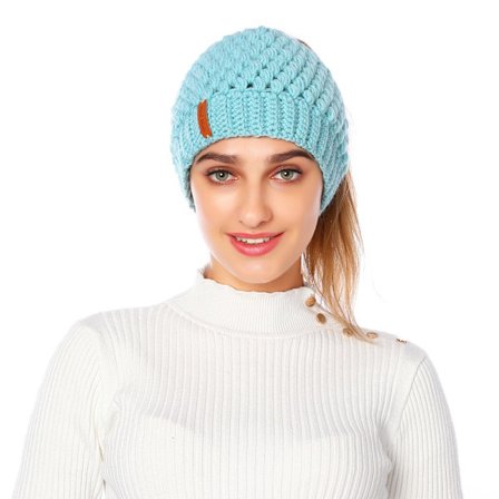 Høst og vinter strikket lue dame ull lue varm hestehale lue