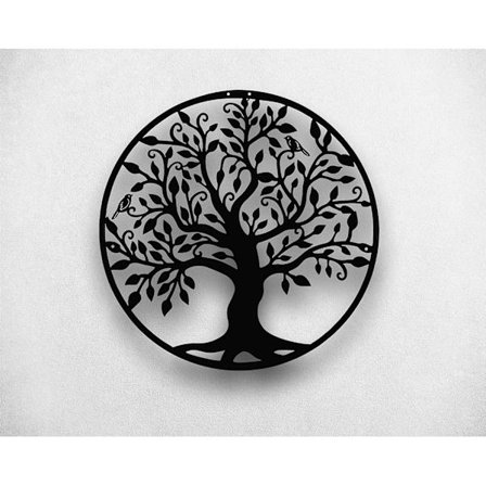 Metallveggdekor - Livets tre - Familietre - 3D vegg silhuett