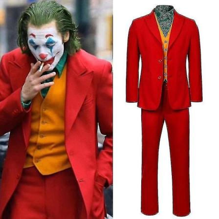 Film Joker Cosplay Kostume Arthur Fleck Fuld Sæt Halloween Fancy Dress Karneval Kostume Til Kvinder Og Børn XG1 With wig 140 cm