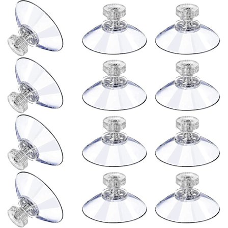 12 Store Sugekopper Plast Klar Anti-kollisjon Sugekopp Gummi Skrue Metallmutter Sterk Sugekopp Klar Pvc Erstatning Med Skrue Mutter (40m5-10