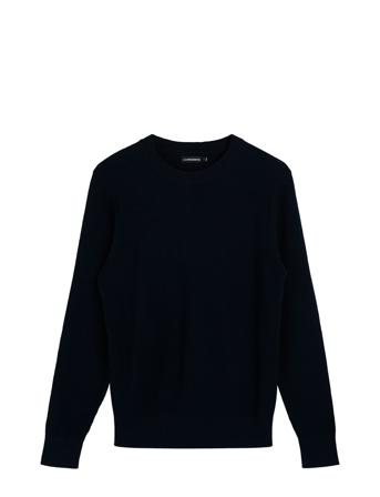Oliver Structure Sweater Strikkegenser M. Rund Krage Svart J. Lindeberg