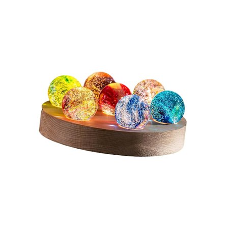 Glaskula Nattlampa LED Nattlampa Kreativ Planet Borddekoration Dekorativ Lampa för Skrivbord Kontor Sovrum Födelsedagspresent