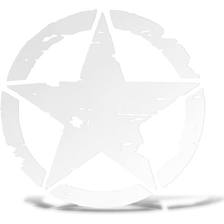 Star Army Vit Militär Schriftzug PVC Kompatibel För Bil Motorcykel Husbil Jeep Renegade 18×18cm