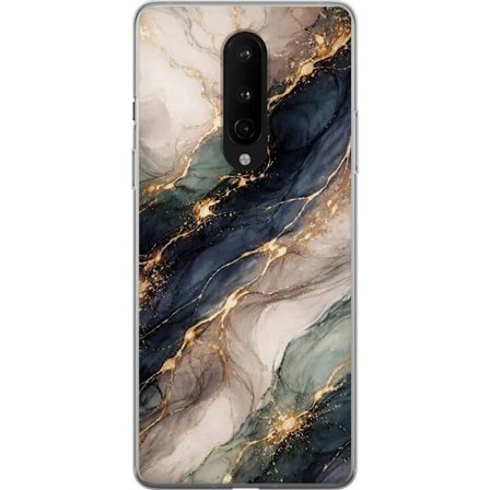 Yhteensopiva Puhelinkuori OnePlus OnePlus 8 Ylellinen abstrakti marmoritaide mustalla, valkoisella ja kullalla elegantteine linjoineen, eksklusiivinen
