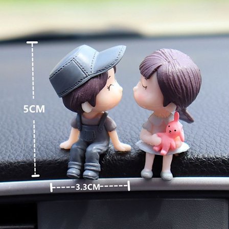 Grå dreng tilbehør-Anime bil sød par gynge interiør romantisk par bakspejl gynge vedhæng pendul send gave