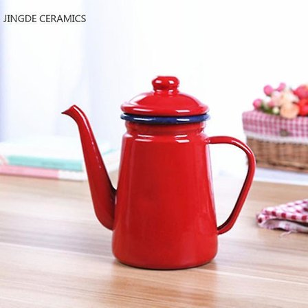 1,1 l Emaljkanna Retro Livsmedelsklassad Tekanna Induktion