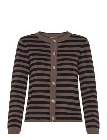 Objester Sli L/S Knit Cardigan Noos Object Brown