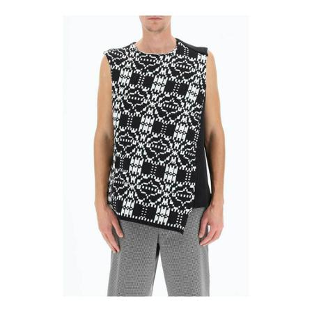 Comme des Garçons, Asymmetric sleeveless sweater Zwart, Heren, Maat:S