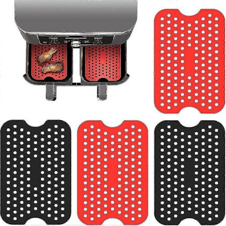 4 Stycken Air Fryer Matta, Air Fryer Matta Korg Air Fryer Matta, Silikon Air Fryer Matta, Fyrkantig Silikon Air Fryer Kudde-Air Fryer Tillbehör, 