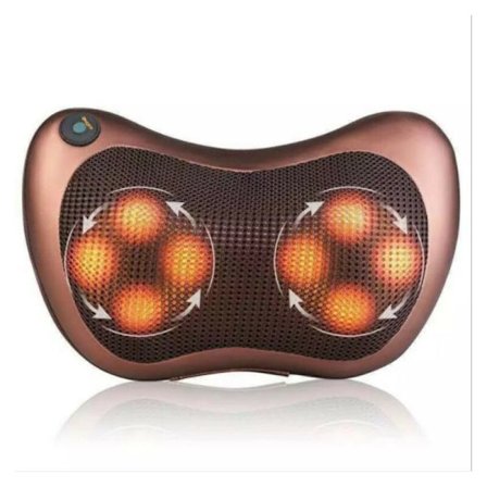 Massagepude, elektrisk akupressur rygmassager til nakke, skuldre og ryg, 8 massagehoveder, varmefunktion, Rel