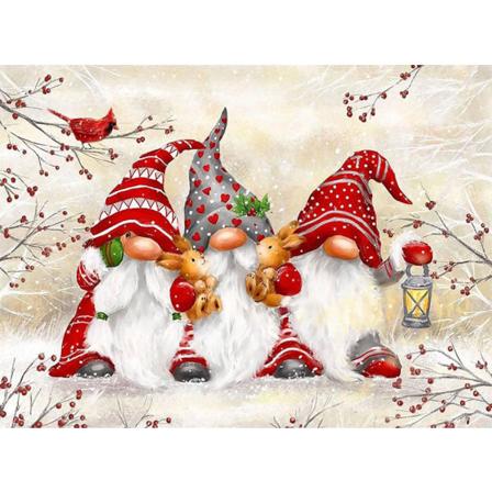 30 x 40 cm, jul rød hatt dværg Diamantmaleri Broderi Diamantmaleri Lærred 5d Billede Voksen Børn Strass Lod Puslespil Tegnestue Vægdekoration szq