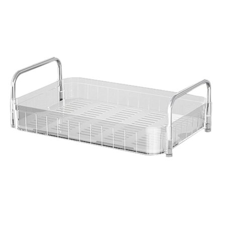 Kop Tørrestativ med Afløbsbakke Bordplade Organizer til Køkken Hvid