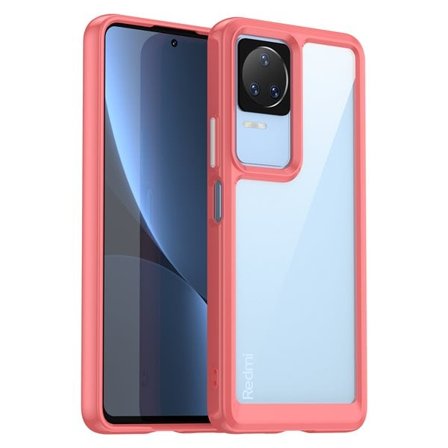 Outer Space Case Xiaomi Poco F4 5G cover med en fleksibel ramme rød