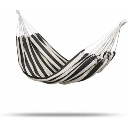 Svart og hvit hagehengekøye lerret hengekøye fortykket svinghengekøye enkel avslappet camping med nylonpose-Bdd