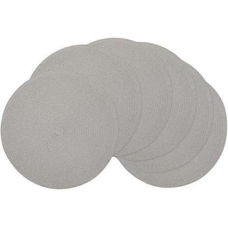 Flettede dækkeservietter sæt med 6 vaskbare bomulds- og polyesterdækkeservietter