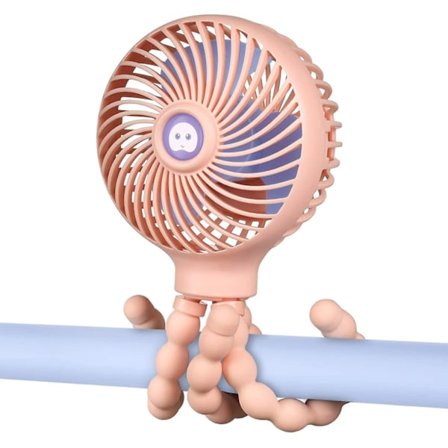 Mini Handheld Baby Stroller Fan Rechargeable Octopus Cooling Stand Fan