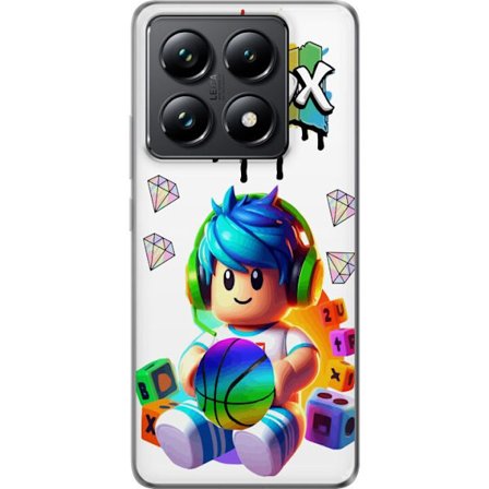 Kompatibel Mobilcover til Xiaomi Xiaomi 14T Pro Farverig Roblox-illustration med spilkarakter, legetøj og energi, perfekt til gamingfans og børnevæ