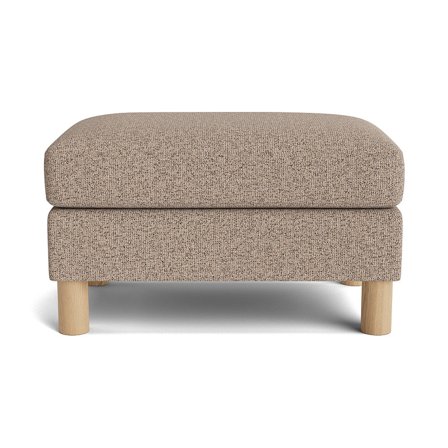 Haven Pouf Puente Greige Moderner Hocker für das Wohnzimmer Bequeme Polsterung Strukturiertes Design Kompakte Sitzgelegenheit 44cm Höhe