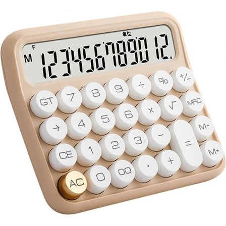 Batteridriven skrivbordskalkylator, mekanisk kalkylator med 12 siffror och LCD-display, barnkalkylator, för kontor -Yx