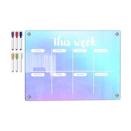 Magnetisk kalender Whiteboard Køleskab Ugentlig Månedlig Planner Kalender til køkken Indkøbsliste To-do-liste Tavle