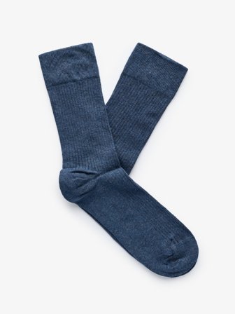 John Henric Men's Blaue Gerippte Socken Size Onesize