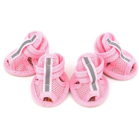 2 par sommer mesh åndbar hund sko skridsikre sandaler justerbar