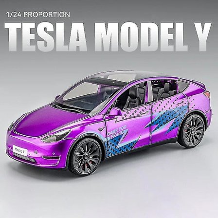 1:24 Tesla Roadster Model Y Model 3 Tesla Model S Lekebil i metall med lyd og lys, samleobjekt for barn, bursdagsgave