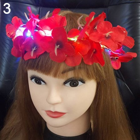 Glödande LED-krans Halloween Crown Flower 3 3