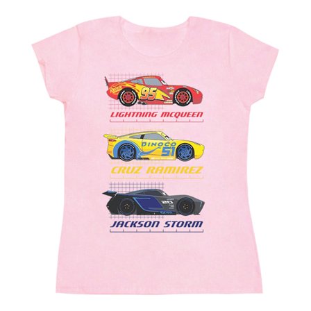 Disney Dam/Kvinnor Bilar Racer Profil Bomulls T-shirt M Baby Rosa