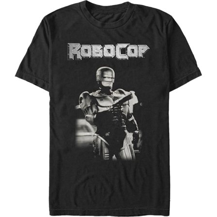 Svart og hvit Robocop T-skjorte